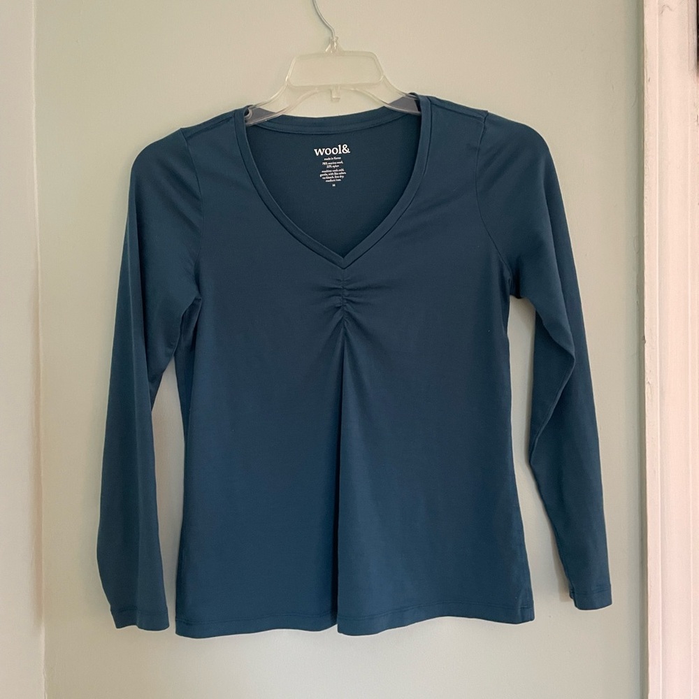 Wool& Teal Long Sleeve Women's Top